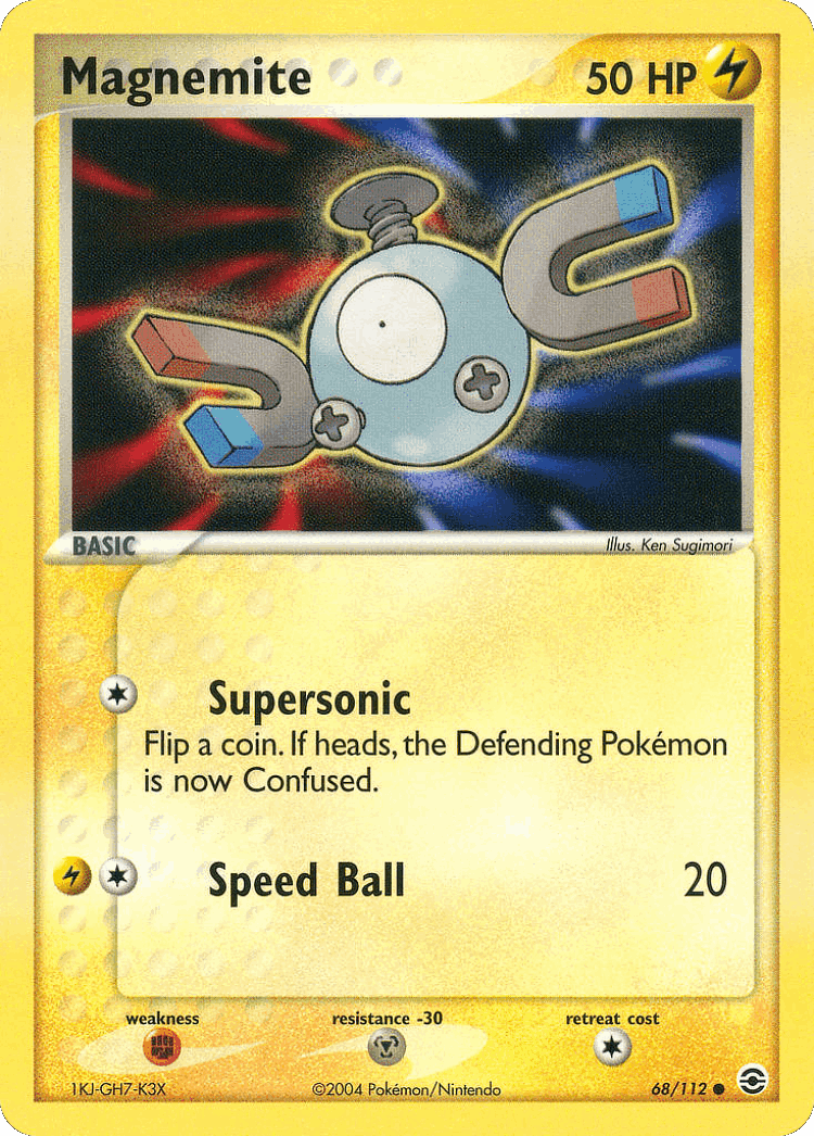 Magnemite #68 from FireRed & LeafGreen - Common - Illustrated by Ken Sugimori