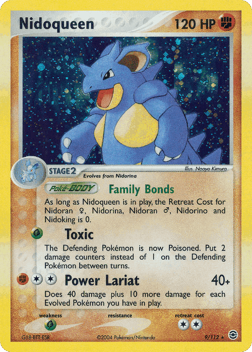 Nidoqueen #9 from FireRed & LeafGreen - Rare Holo - Illustrated by Naoyo Kimura