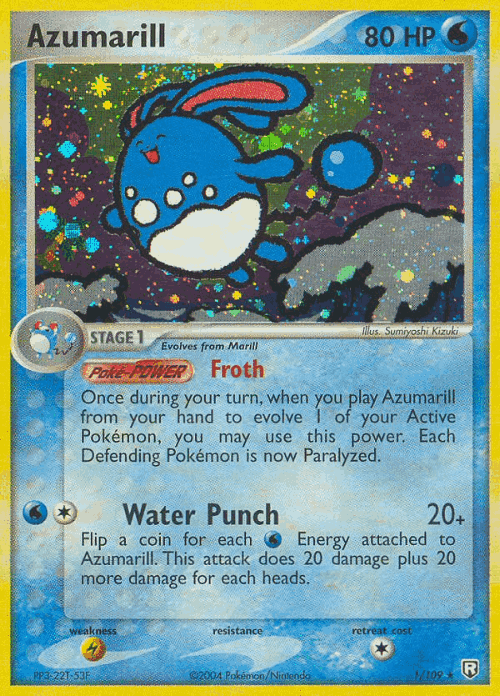 Azumarill #1 from Team Rocket Returns - Rare Holo - Illustrated by Sumiyoshi Kizuki