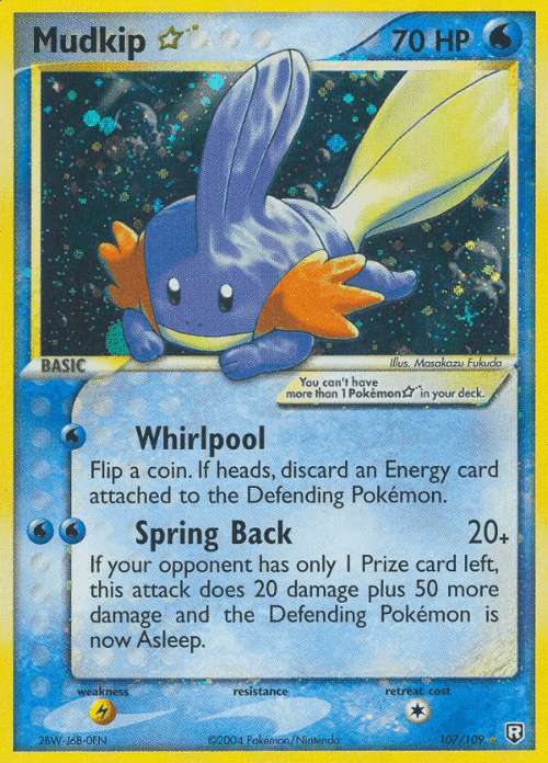 Mudkip ☆ #107 from Team Rocket Returns - Rare Holo Star - Illustrated by Masakazu Fukuda