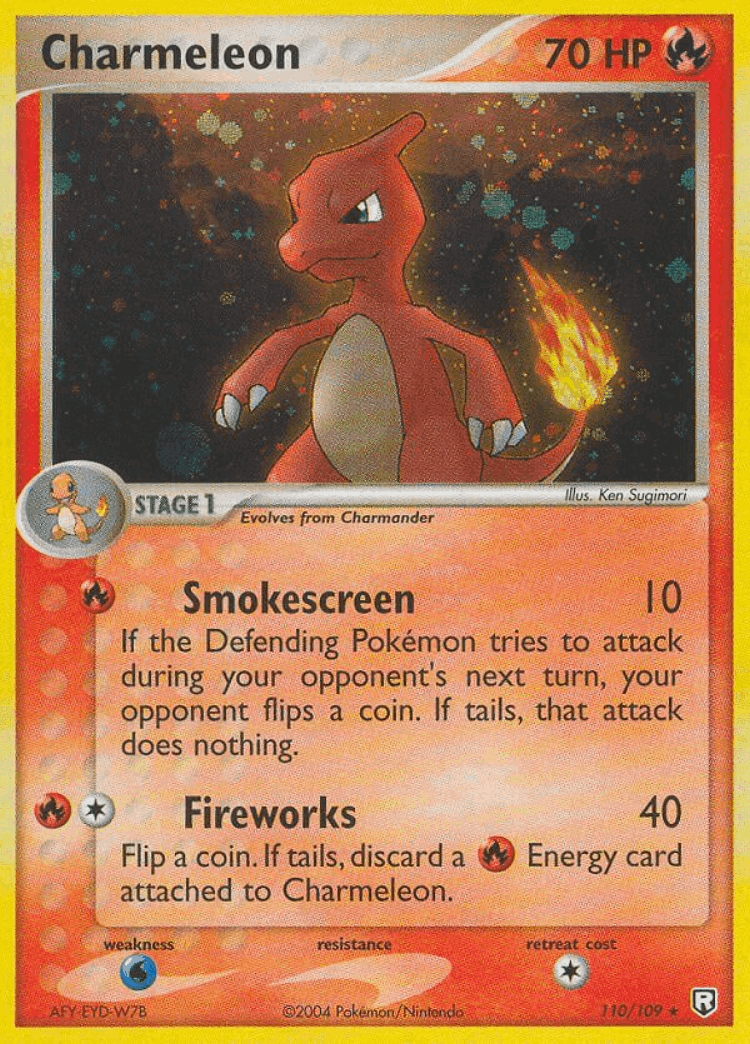 Charmeleon #110 from Team Rocket Returns - Rare Secret - Illustrated by Ken Sugimori