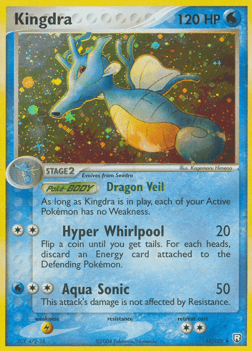 Kingdra #12 from Team Rocket Returns - Rare Holo - Illustrated by Kagemaru Himeno