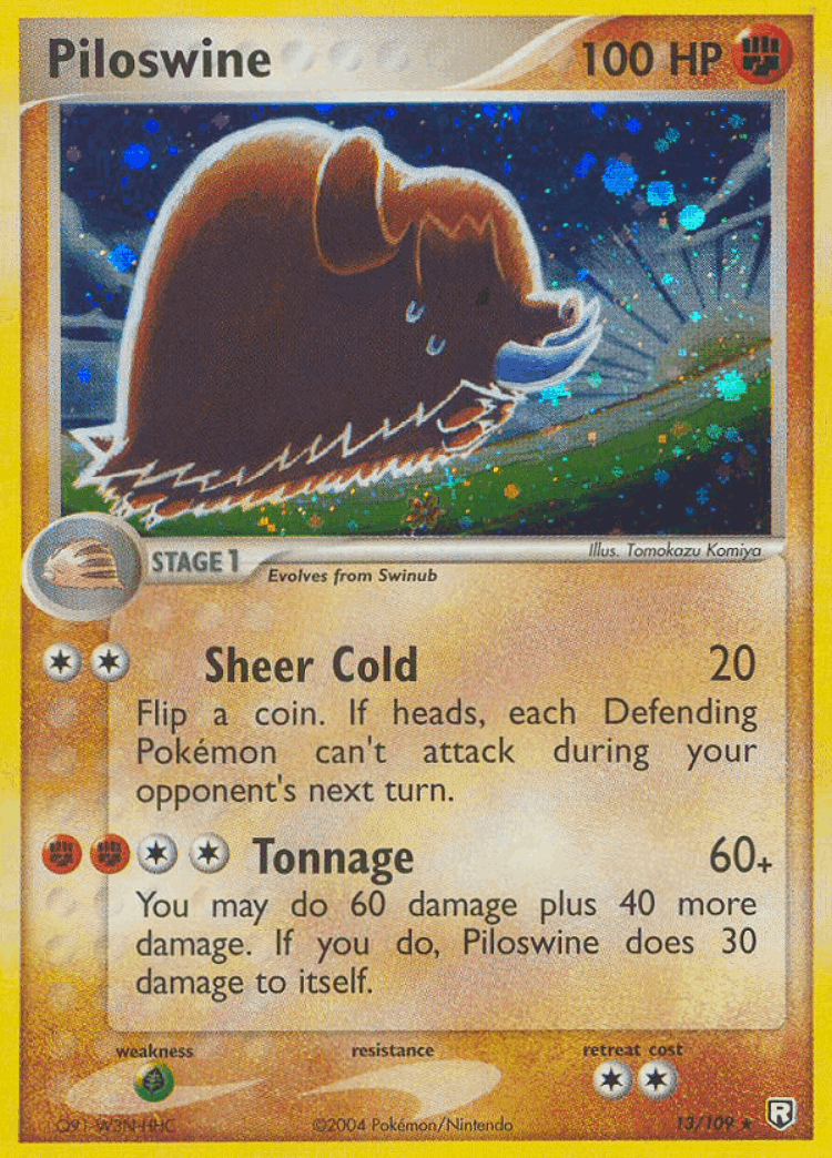 Piloswine #13 from Team Rocket Returns - Rare Holo - Illustrated by Tomokazu Komiya