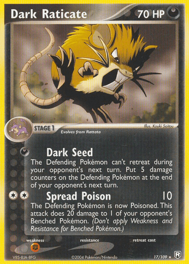 Dark Raticate #17 from Team Rocket Returns - Rare - Illustrated by Kouki Saitou