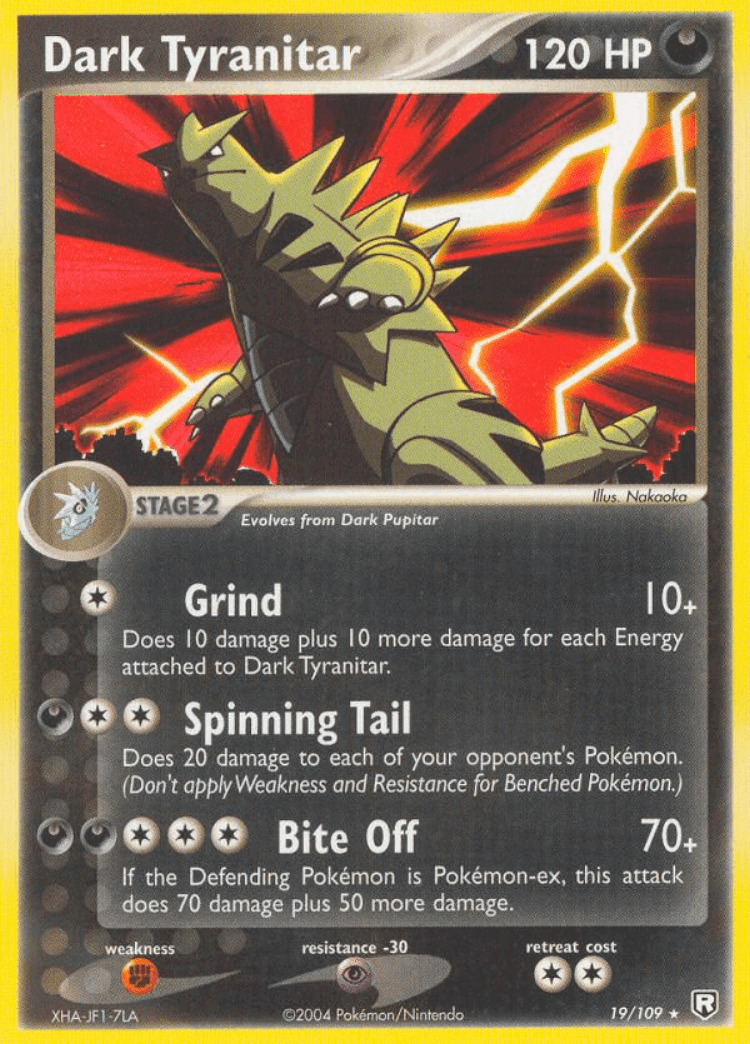 Dark Tyranitar #19 from Team Rocket Returns - Rare - Illustrated by Nakaoka
