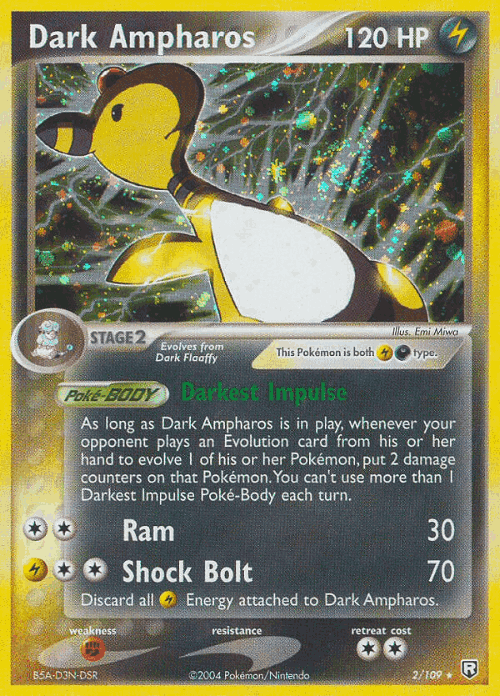 Dark Ampharos #2 from Team Rocket Returns - Rare Holo - Illustrated by Emi Miwa