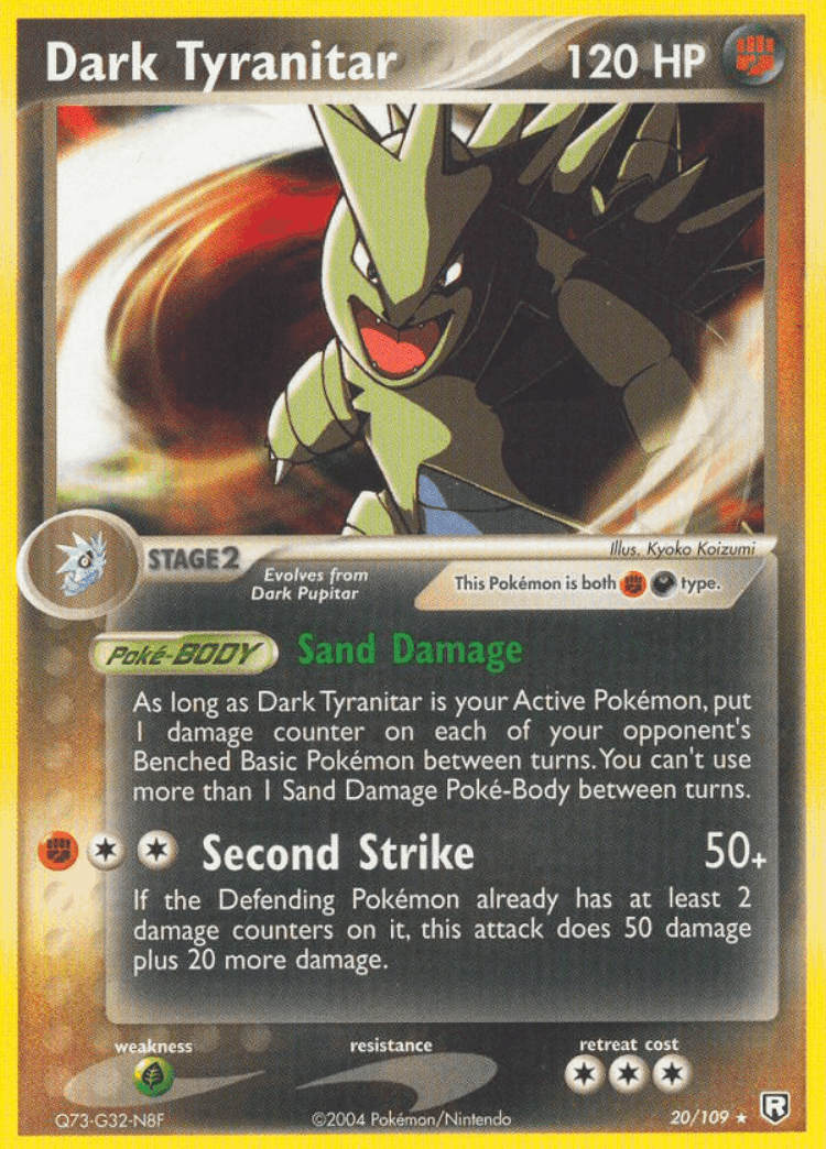 Dark Tyranitar #20 from Team Rocket Returns - Rare - Illustrated by Kyoko Koizumi
