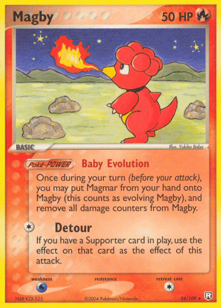 Magby #24 from Team Rocket Returns - Rare - Illustrated by Yukiko Baba