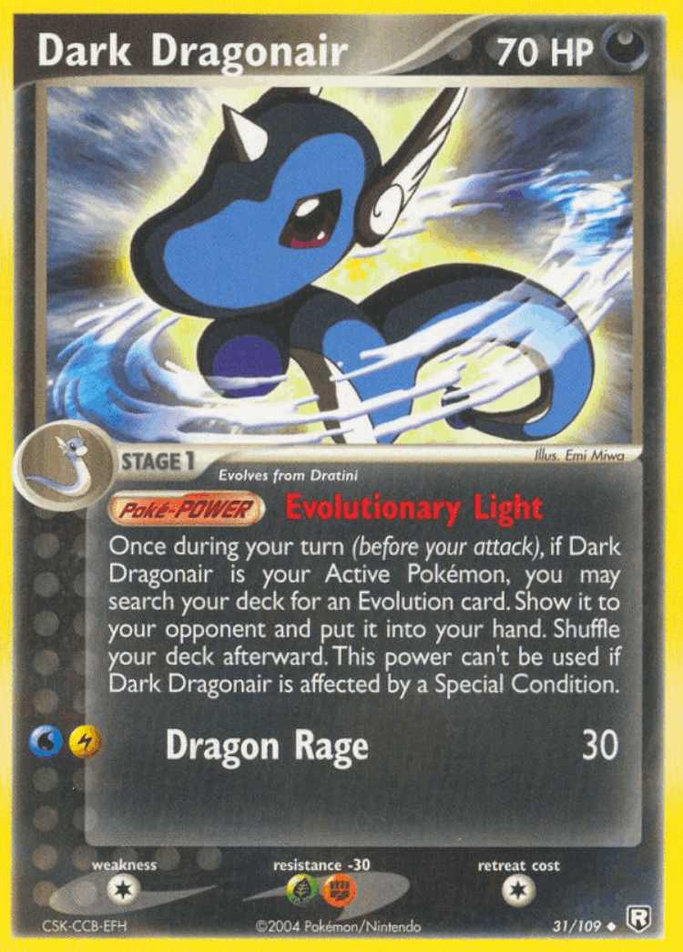 Dark Dragonair #31 from Team Rocket Returns - Uncommon - Illustrated by Emi Miwa