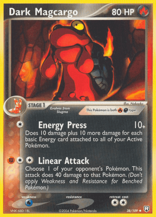 Dark Magcargo #38 from Team Rocket Returns - Uncommon - Illustrated by Nakaoka