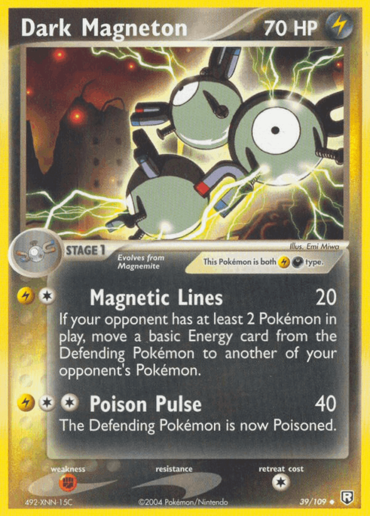 Dark Magneton #39 from Team Rocket Returns - Uncommon - Illustrated by Emi Miwa