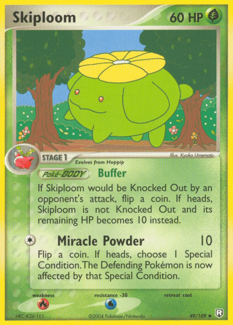 Skiploom #49 from Team Rocket Returns - Uncommon - Illustrated by Kyoko Umemoto
