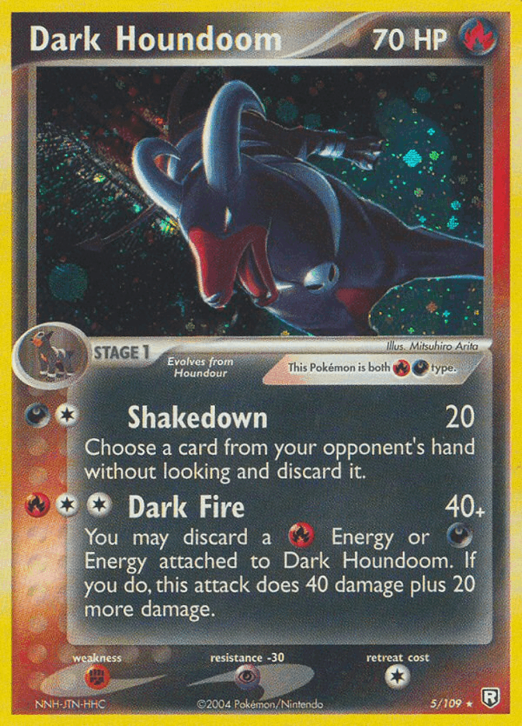 Dark Houndoom #5 from Team Rocket Returns - Rare Holo - Illustrated by Mitsuhiro Arita