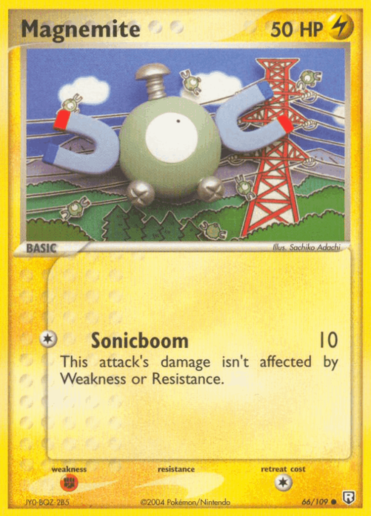 Magnemite #66 from Team Rocket Returns - Common - Illustrated by Sachiko Adachi