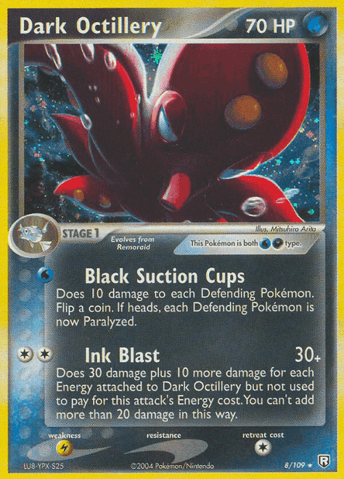 Dark Octillery #8 from Team Rocket Returns - Rare Holo - Illustrated by Mitsuhiro Arita