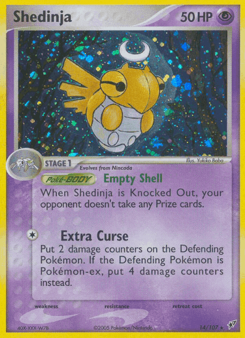 Shedinja #14 from Deoxys - Rare Holo - Illustrated by Yukiko Baba