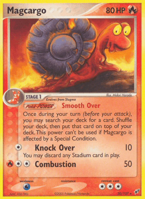 Magcargo #20 from Deoxys - Rare - Illustrated by Midori Harada