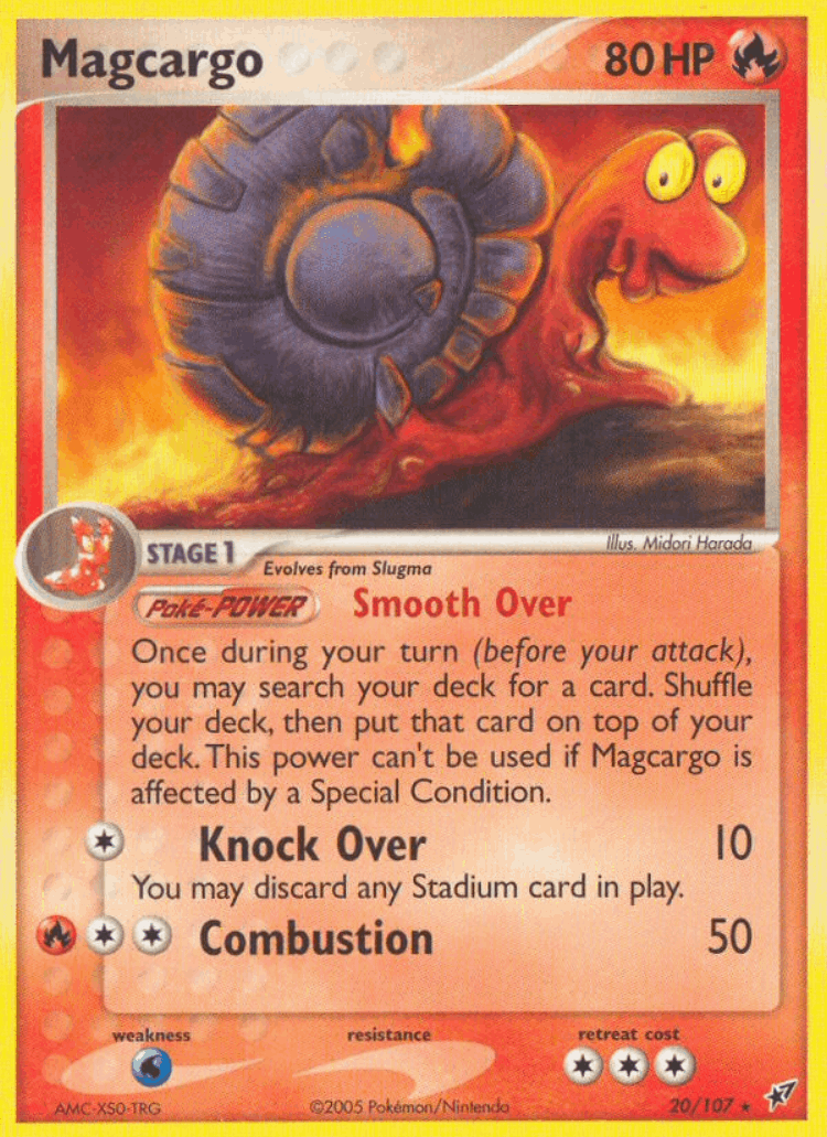 Magcargo #20 from Deoxys - Rare - Illustrated by Midori Harada