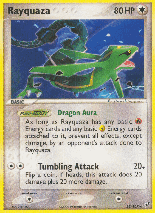 Rayquaza #22 from Deoxys - Rare - Illustrated by Hiromichi Sugiyama