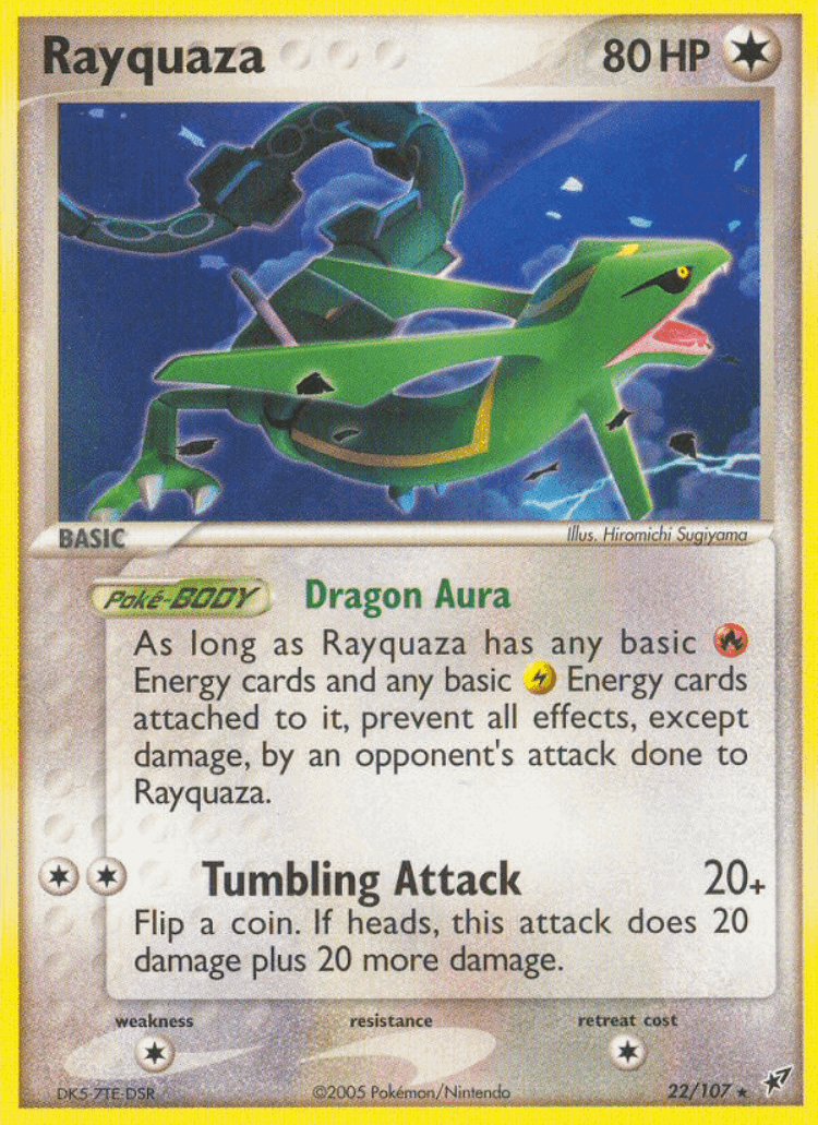 Rayquaza #22 from Deoxys - Rare - Illustrated by Hiromichi Sugiyama