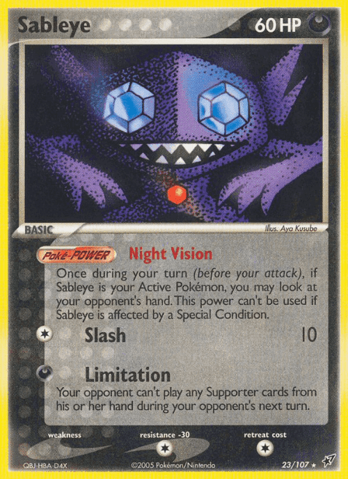 Sableye #23 from Deoxys - Rare - Illustrated by Aya Kusube