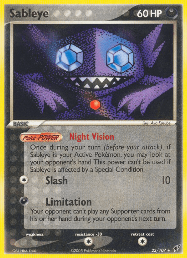 Sableye #23 from Deoxys - Rare - Illustrated by Aya Kusube