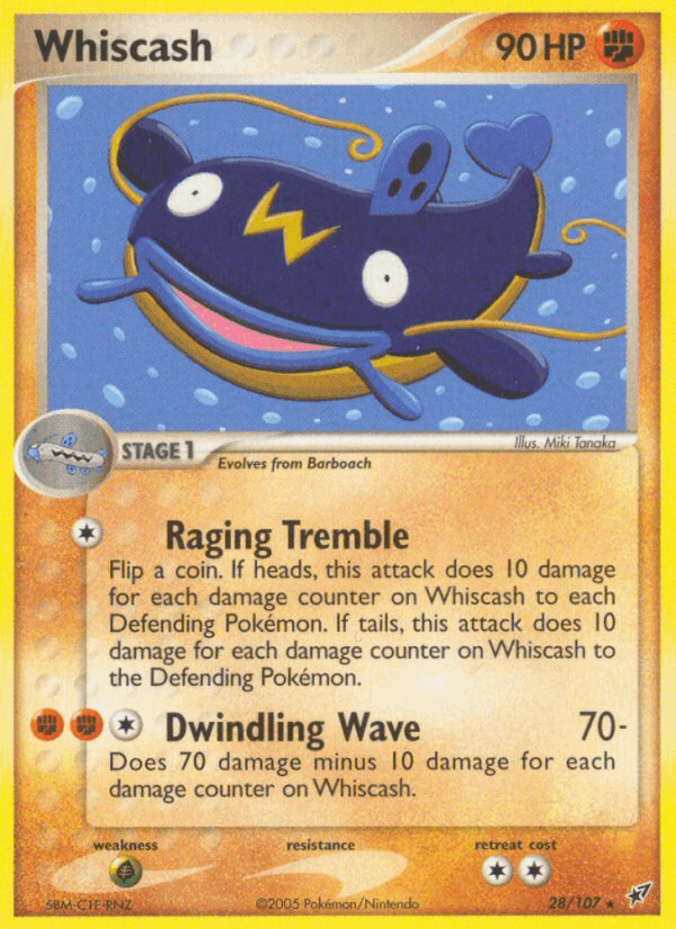 Whiscash #28 from Deoxys - Rare - Illustrated by Miki Tanaka