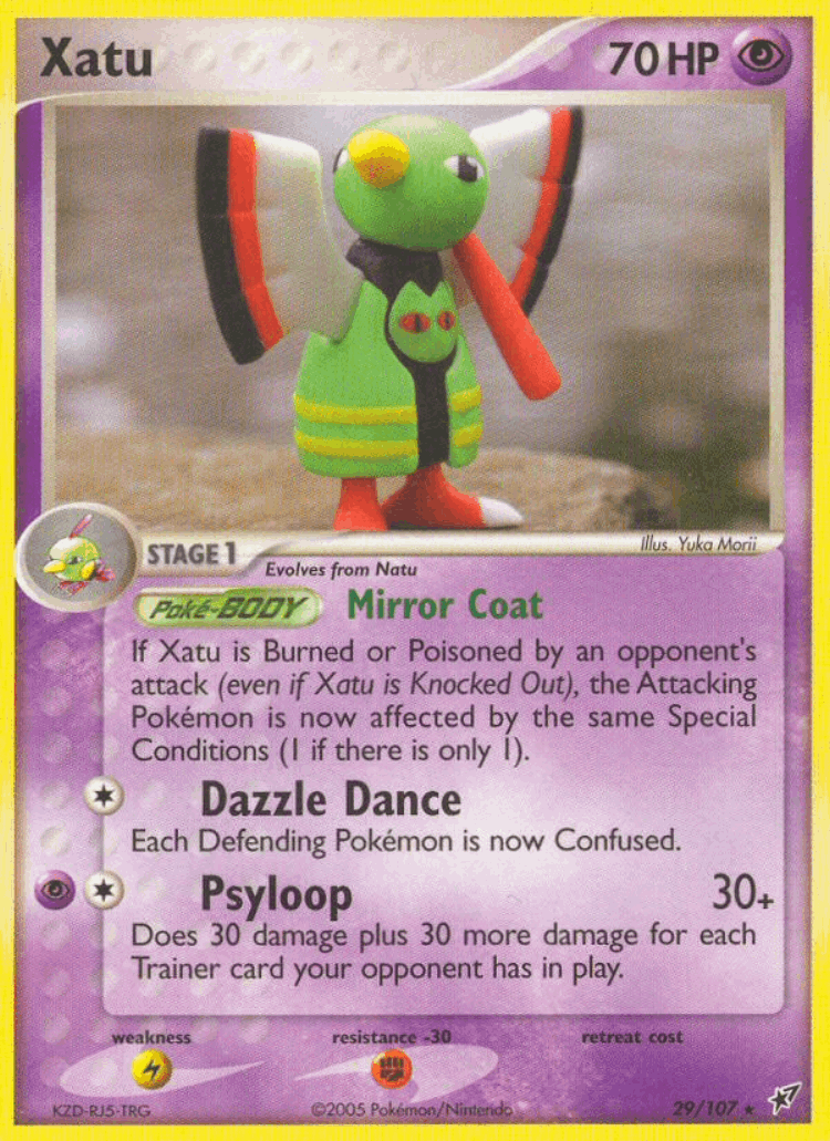 Xatu #29 from Deoxys - Rare - Illustrated by Yuka Morii