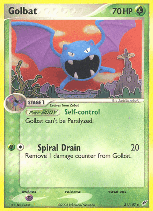 Golbat #31 from Deoxys - Uncommon - Illustrated by Sachiko Adachi