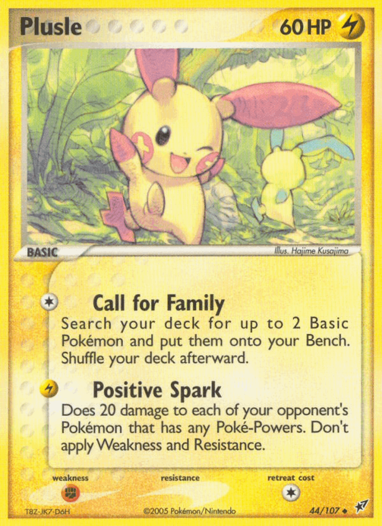 Plusle #44 from Deoxys - Uncommon - Illustrated by Hajime Kusajima