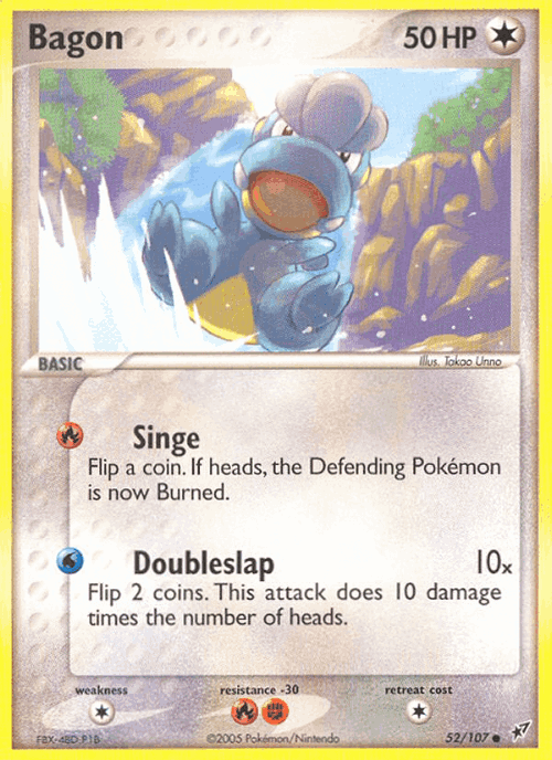 Bagon #52 from Deoxys - Common - Illustrated by Takao Unno