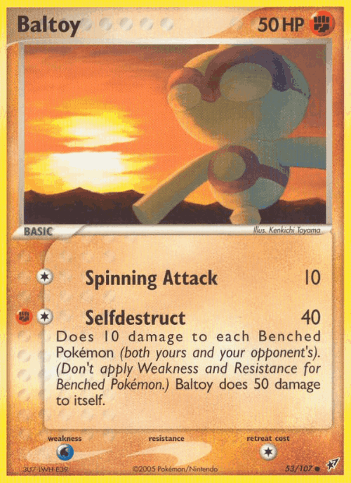 Baltoy #53 from Deoxys - Common - Illustrated by Kenkichi Toyama