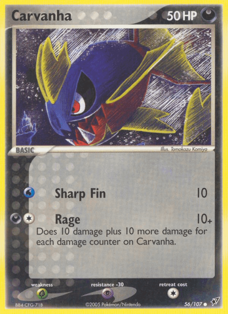 Carvanha #56 from Deoxys - Common - Illustrated by Tomokazu Komiya
