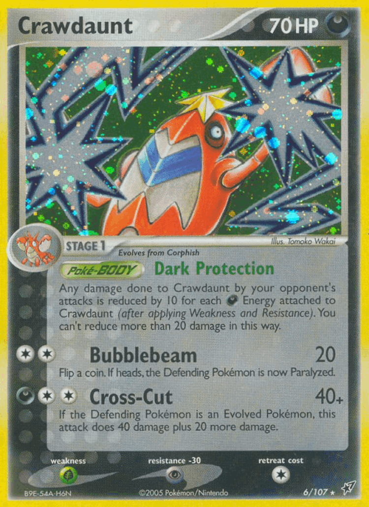 Crawdaunt #6 from Deoxys - Rare Holo - Illustrated by Tomoko Wakai