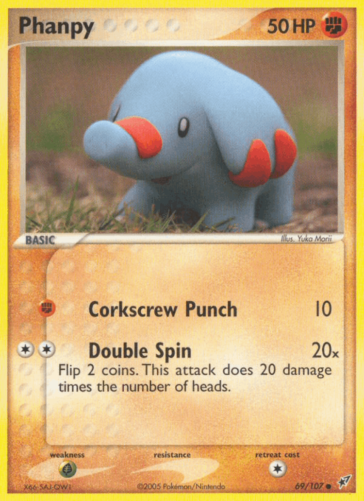 Phanpy #69 from Deoxys - Common - Illustrated by Yuka Morii