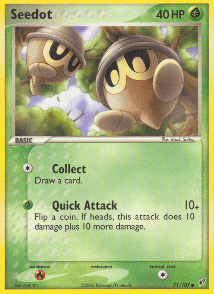 Seedot #71 from Deoxys - Common - Illustrated by Kouki Saitou