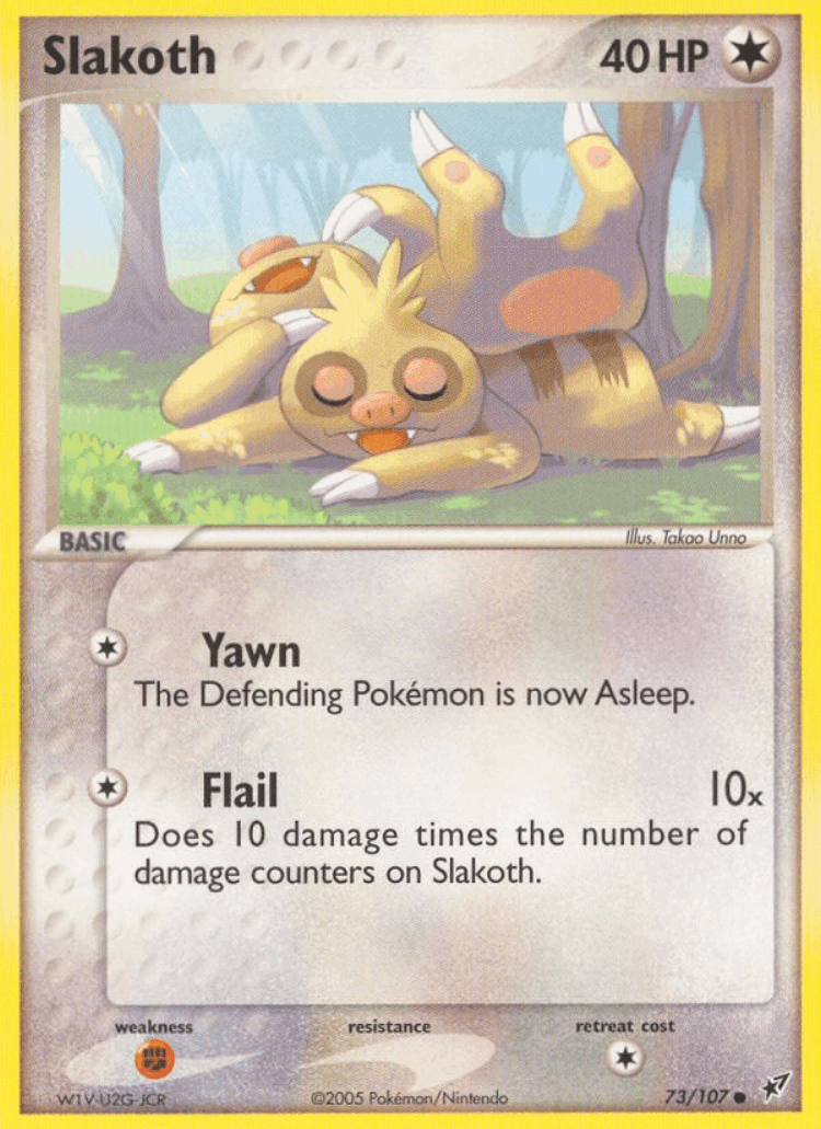 Slakoth #73 from Deoxys - Common - Illustrated by Takao Unno