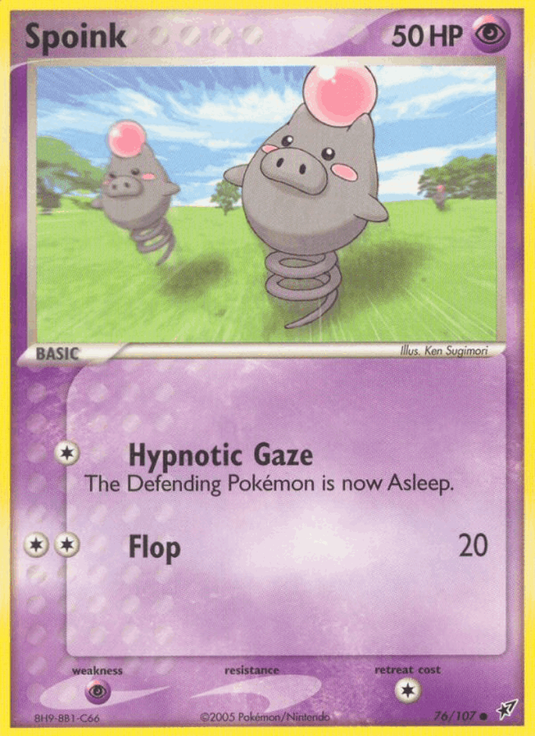 Spoink #76 from Deoxys - Common - Illustrated by Ken Sugimori