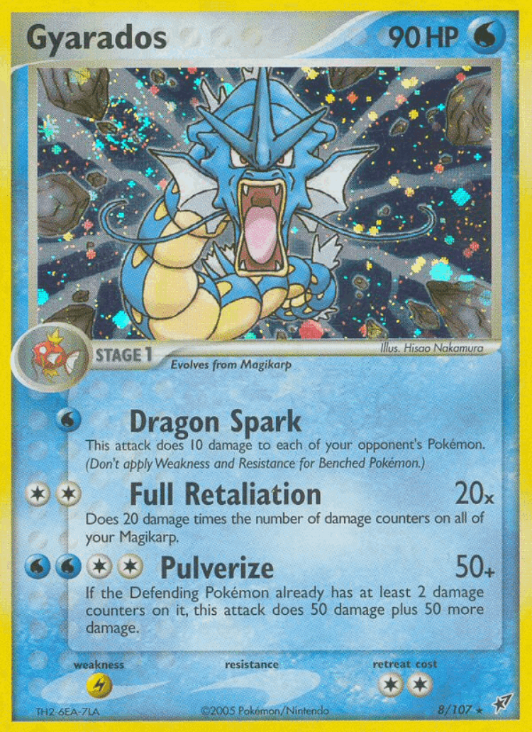 Gyarados #8 from Deoxys - Rare Holo - Illustrated by Hisao Nakamura