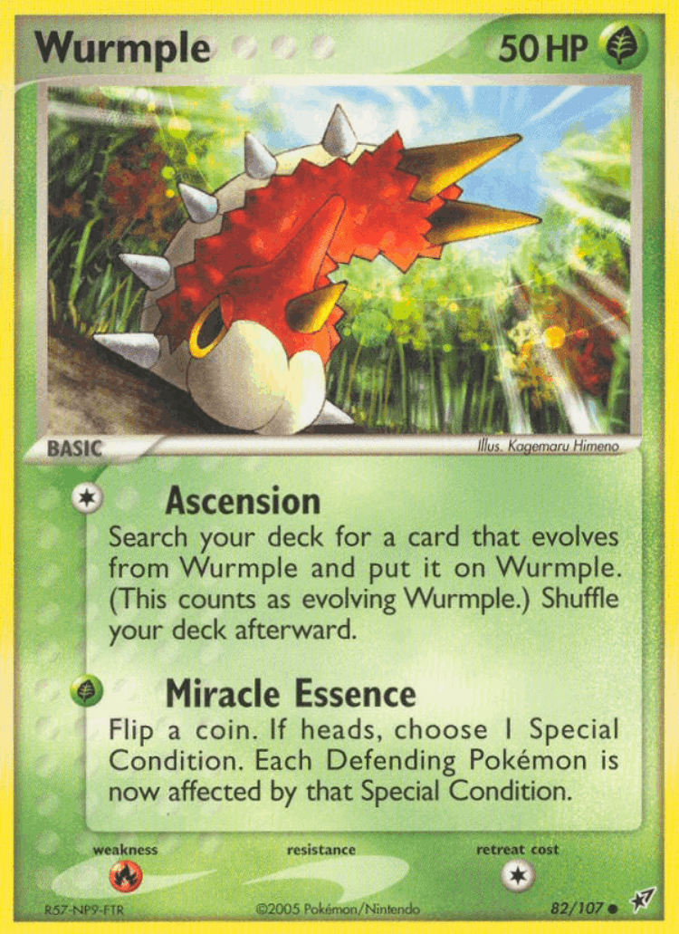 Wurmple #82 from Deoxys - Common - Illustrated by Kagemaru Himeno