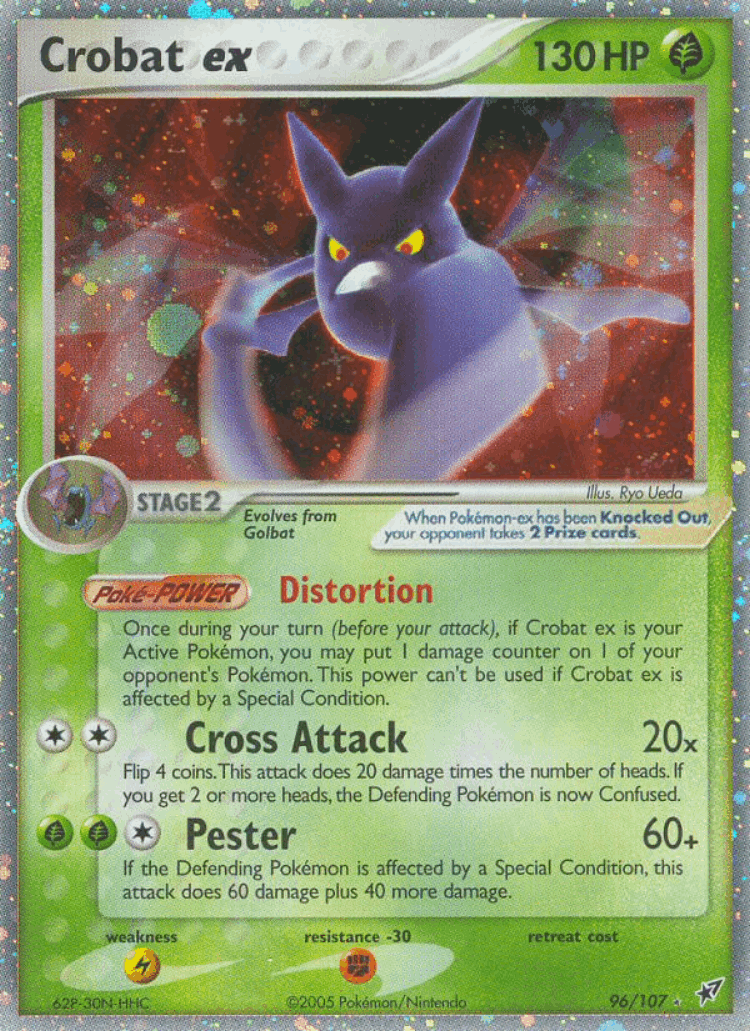 Crobat ex #96 from Deoxys - Rare Holo EX - Illustrated by Ryo Ueda