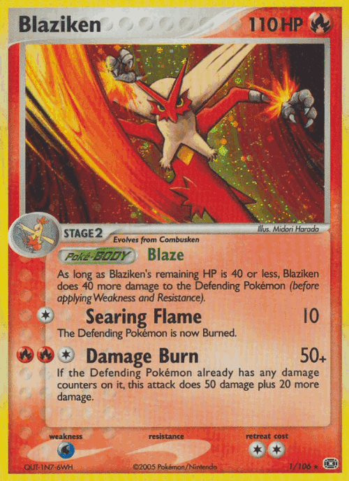 Blaziken Pokémon TCG card art