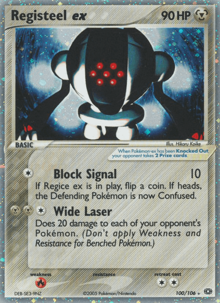 Registeel ex #100 from Emerald - Rare Holo EX - Illustrated by Hikaru Koike