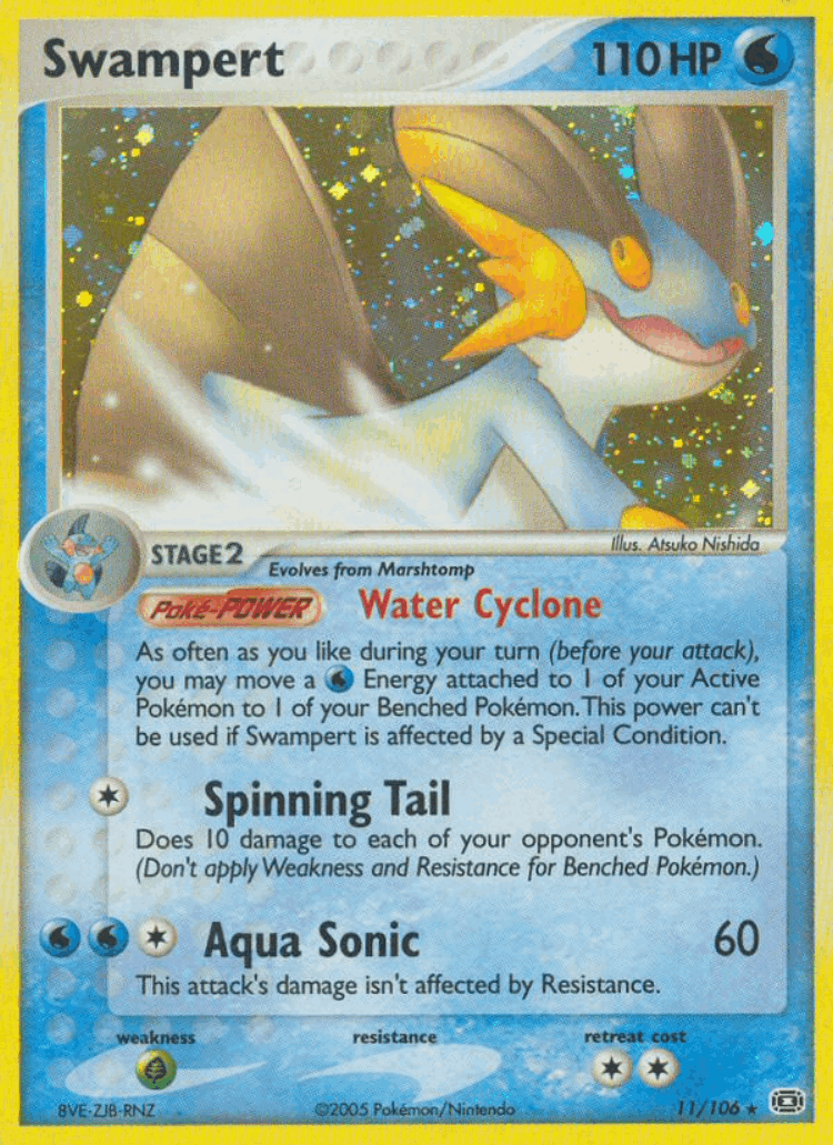 Swampert #11 from Emerald - Rare Holo - Illustrated by Atsuko Nishida