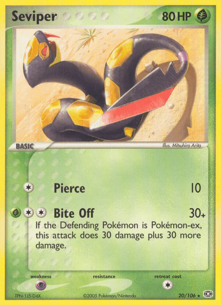 Seviper #20 from Emerald - Rare - Illustrated by Mitsuhiro Arita