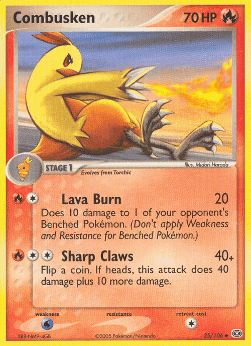 Combusken #25 from Emerald - Uncommon - Illustrated by Midori Harada