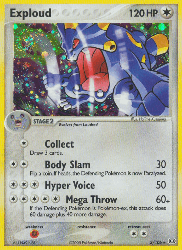 Exploud #3 from Emerald - Rare Holo - Illustrated by Hajime Kusajima