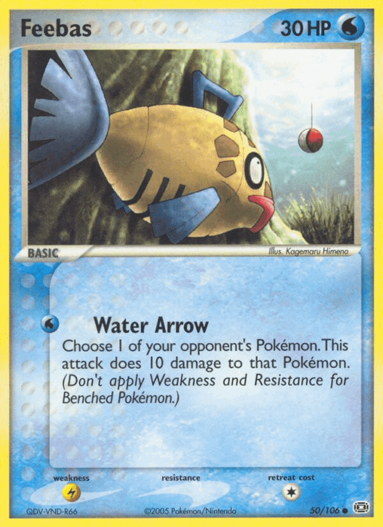 Feebas #50 from Emerald - Common - Illustrated by Kagemaru Himeno