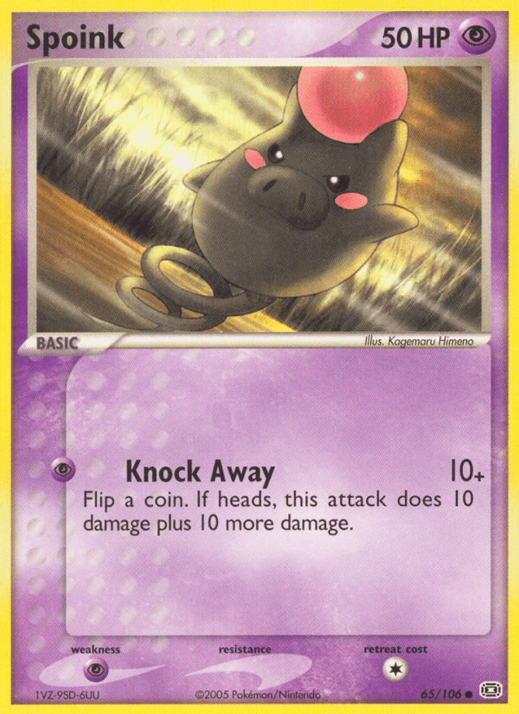 Spoink #65 from Emerald - Common - Illustrated by Kagemaru Himeno