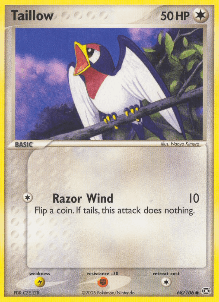 Taillow #68 from Emerald - Common - Illustrated by Naoyo Kimura